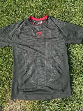 Gymshark Black Short Sleeve Training Tee with Red Accents